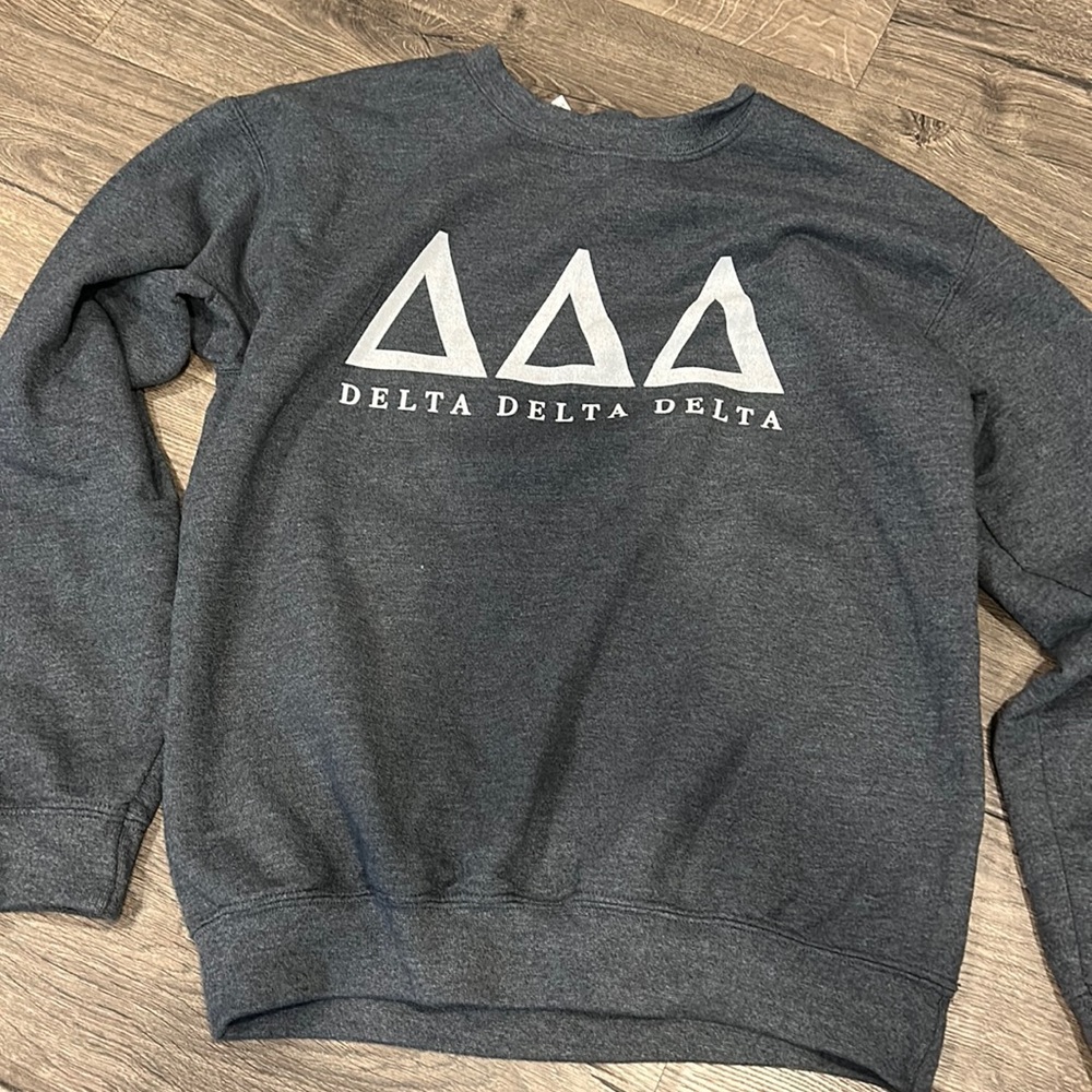 Delta Delta Delta fuzzy crewneck